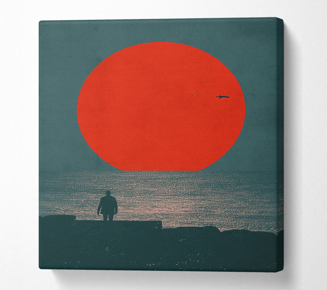  A Canvas Print of Crimson Horizon'S Embrace Canvas Print