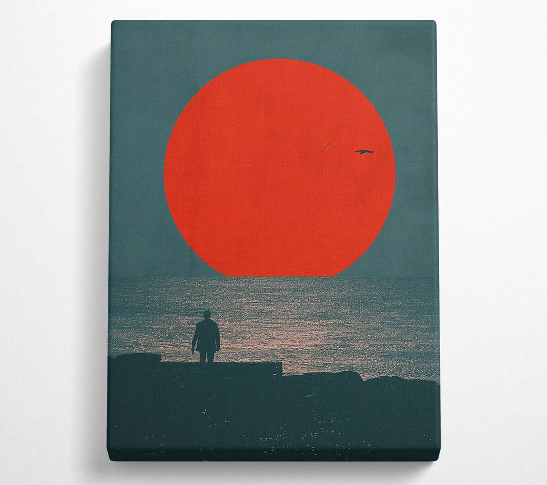 A Canvas Print of Crimson Horizon'S Embrace Canvas Print