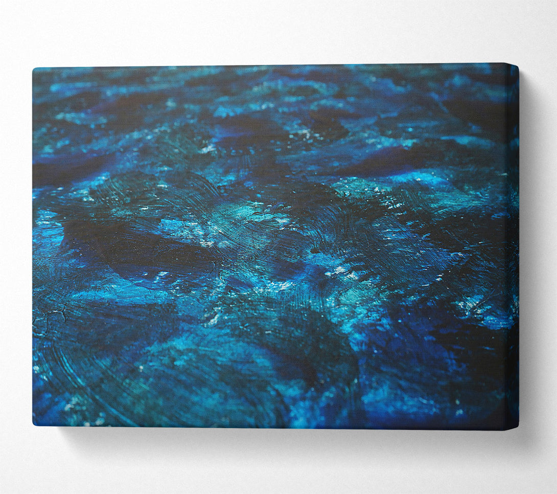  A Canvas Print of Azure Abstract Strokes Canvas Wall Art