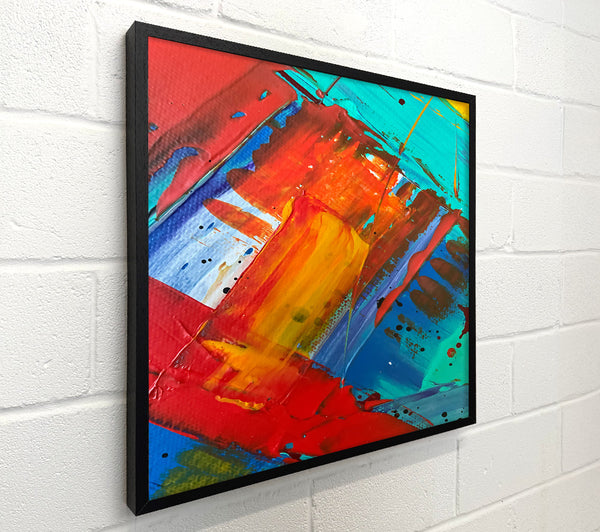 Teal And Red Abstract