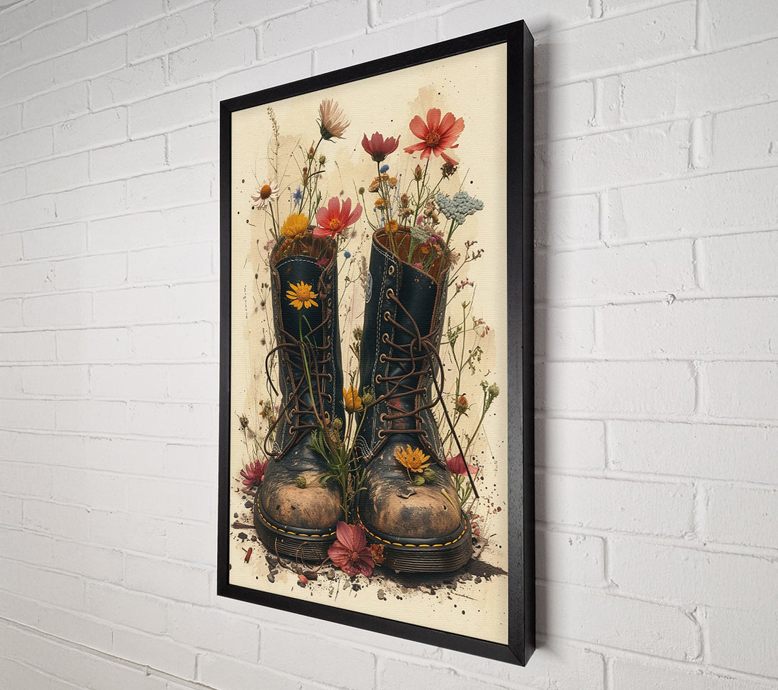  A Canvas Print of Flower Boots Canvas Print