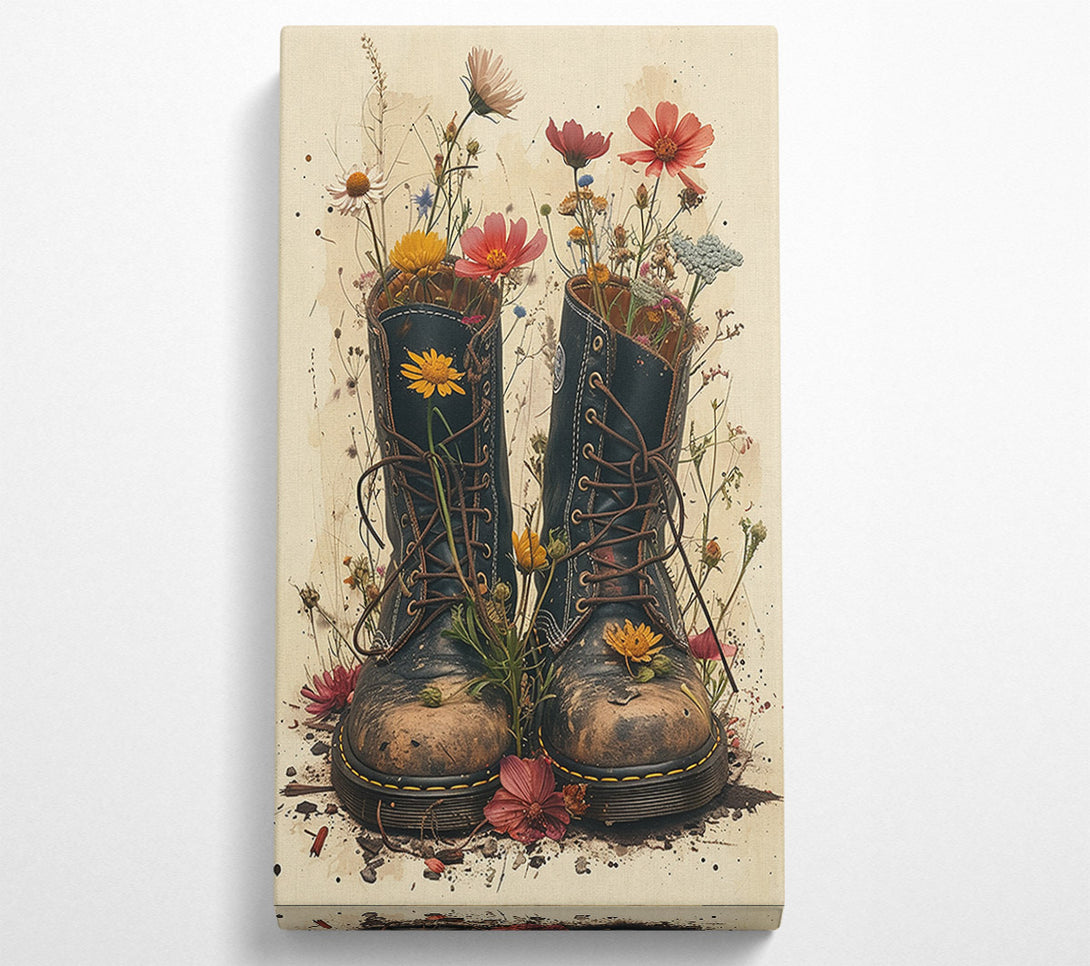 A Canvas Print of Flower Boots Canvas Print