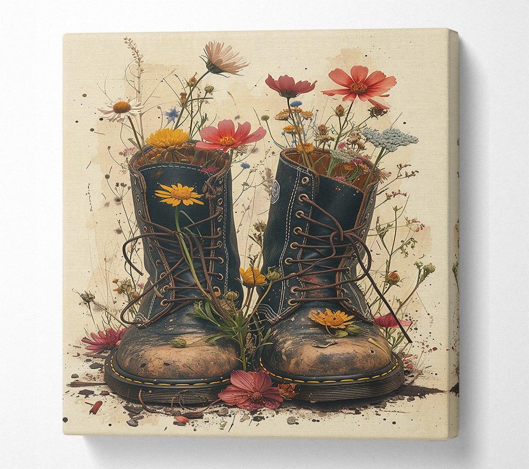  A Canvas Print of Flower Boots Canvas Print