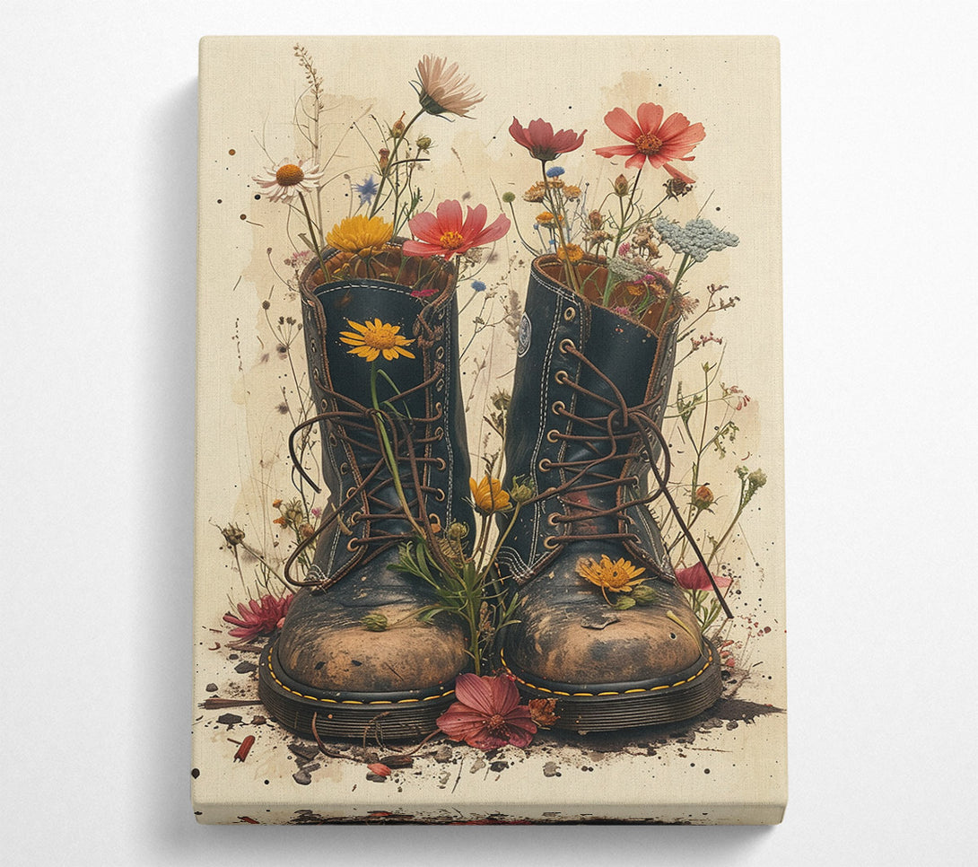  A Canvas Print of Flower Boots Canvas Print