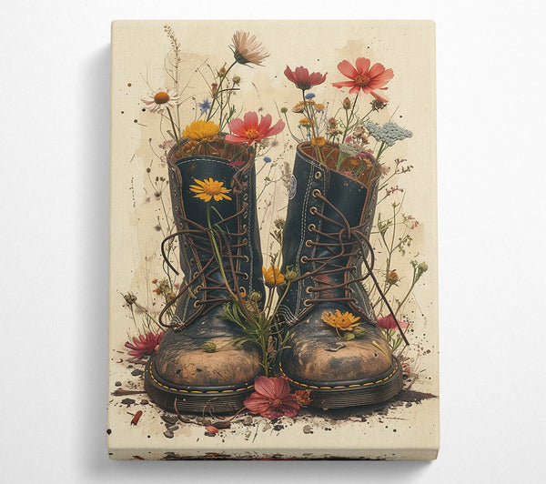  A Canvas Print of Flower Boots Canvas Print