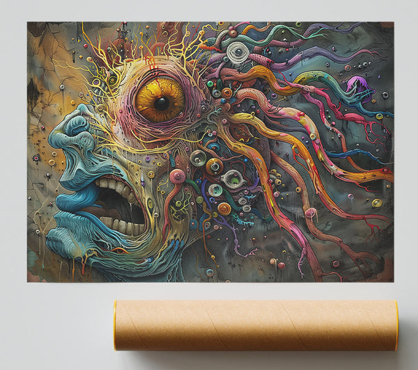 Yellow Twisted Screams Print