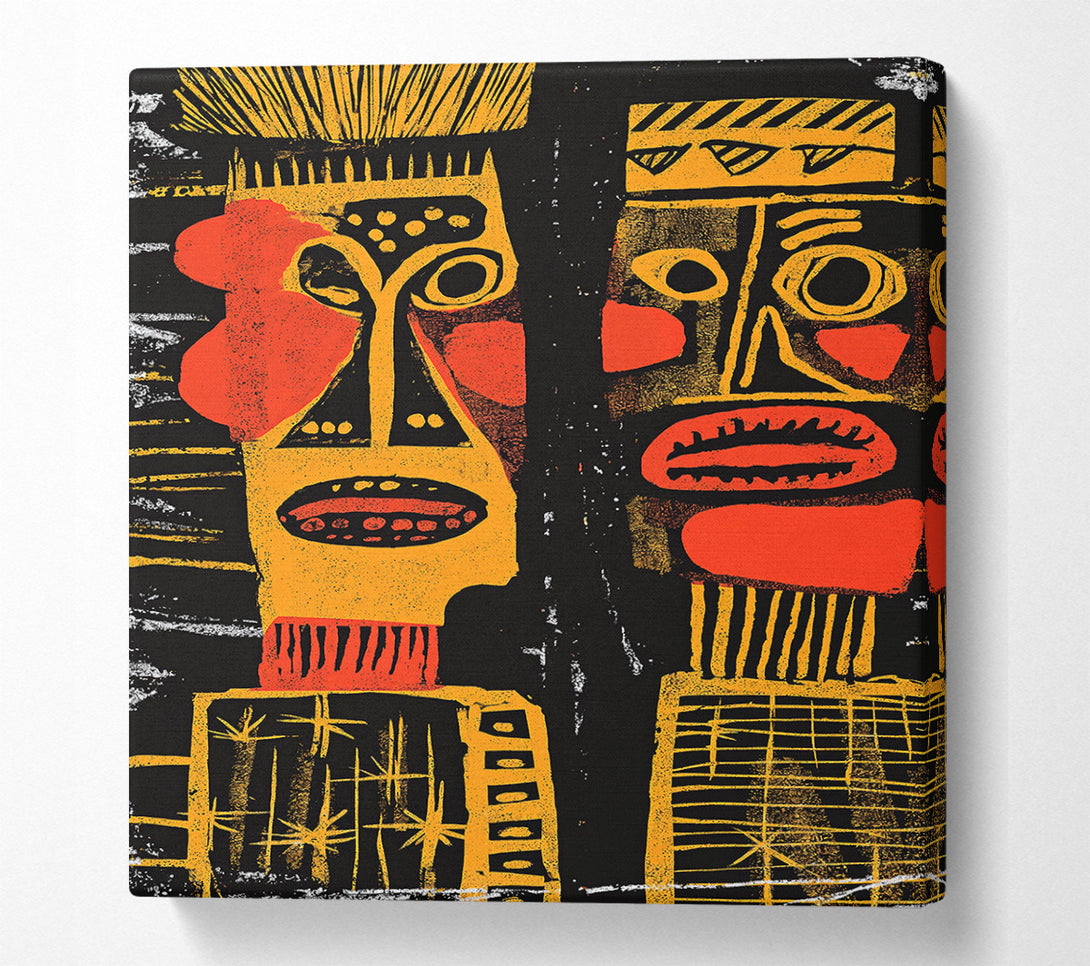  A Canvas Print of Golden Mask Duet Canvas Wall Art