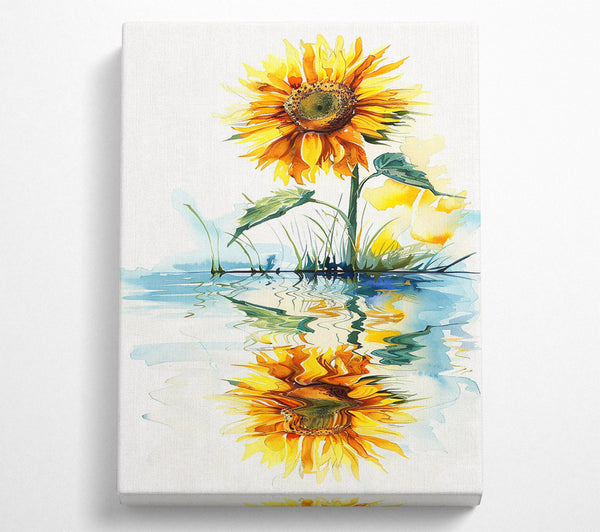  A Canvas Print of Golden Sun'S Reflection Canvas Art