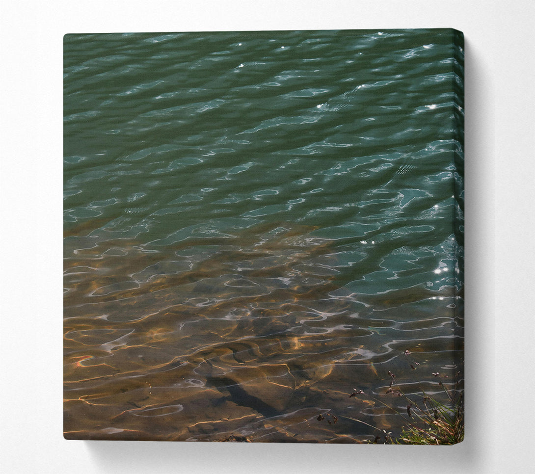  A Canvas Print of Emerald Water Ripples Canvas Wall Art