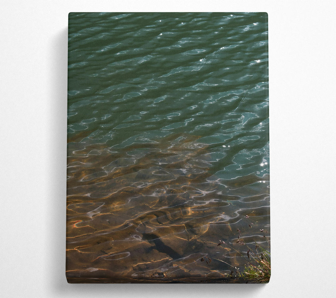  A Canvas Print of Emerald Water Ripples Canvas Wall Art