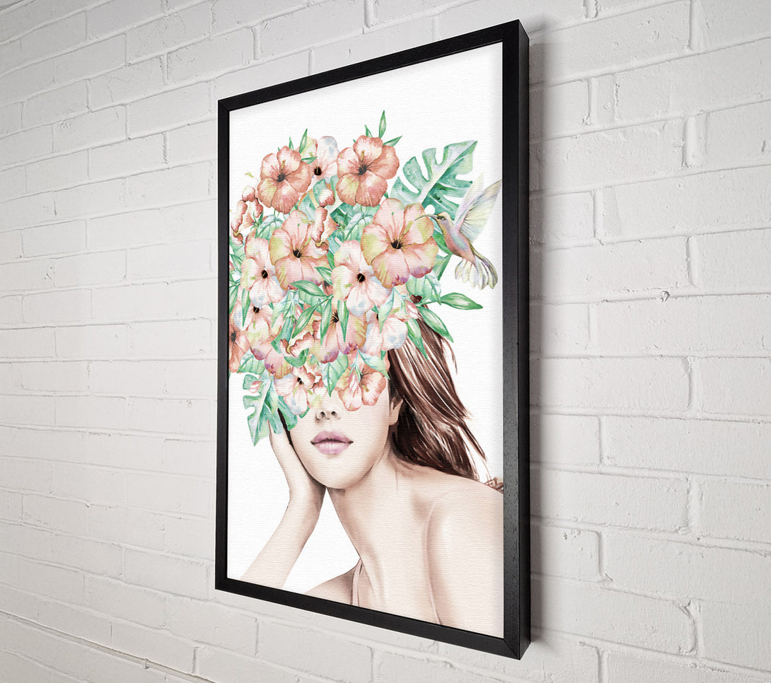  A Canvas Print of Flower Face Woman Canvas Print