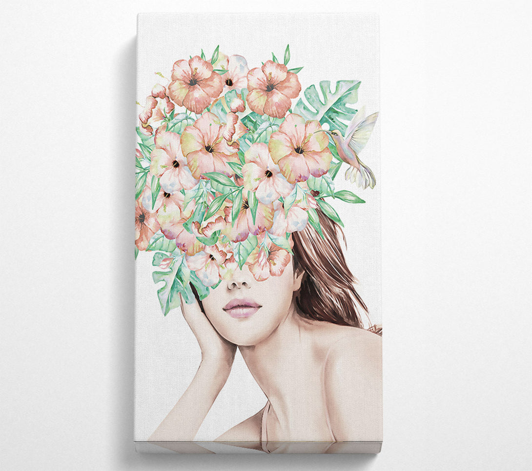  A Canvas Print of Flower Face Woman Canvas Print