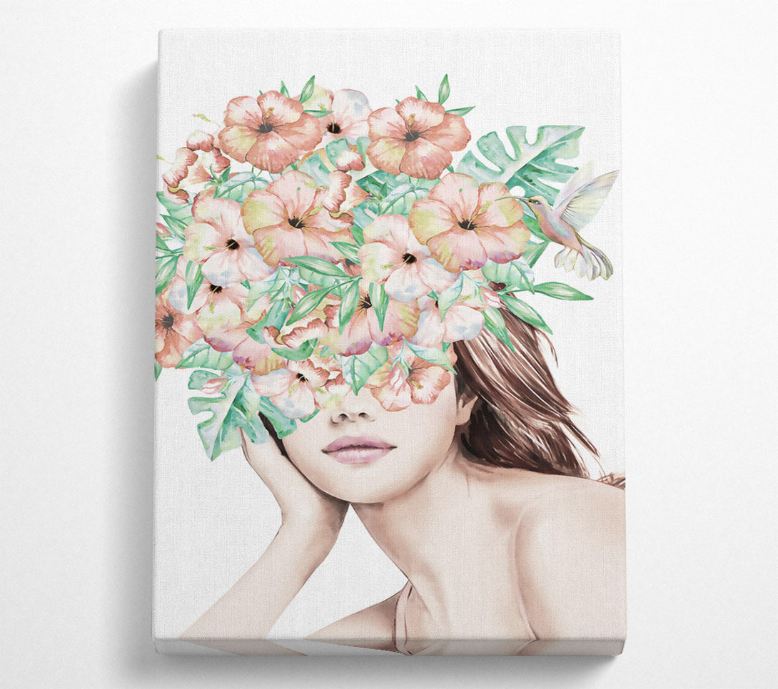  A Canvas Print of Flower Face Woman Canvas Print