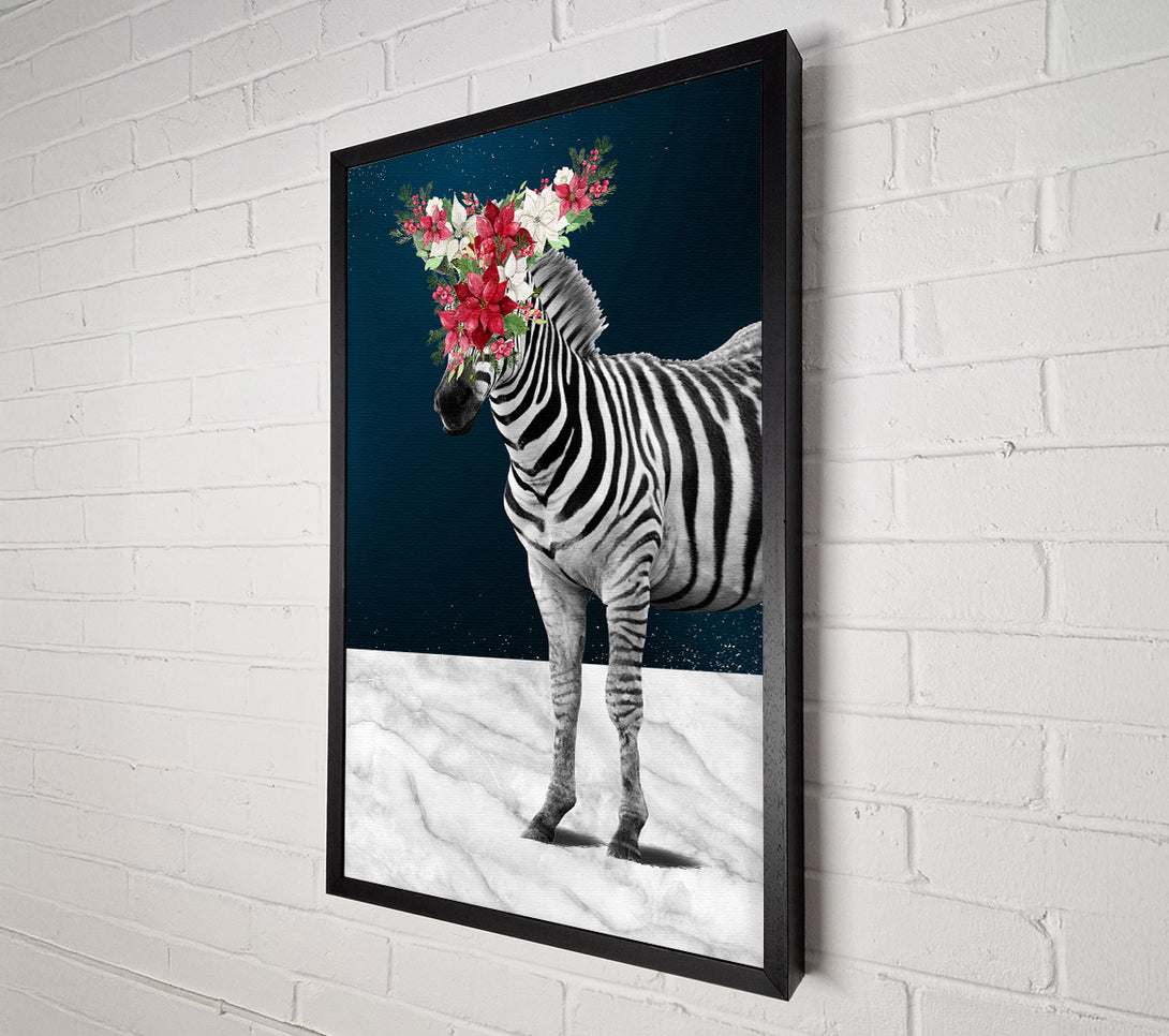  A Canvas Print of Flower Head Zebra Canvas Wall Art