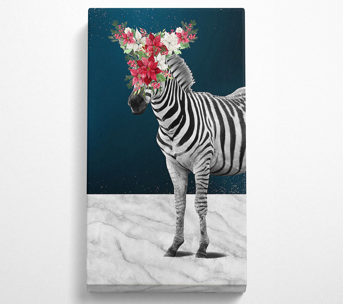  A Canvas Print of Flower Head Zebra Canvas Wall Art