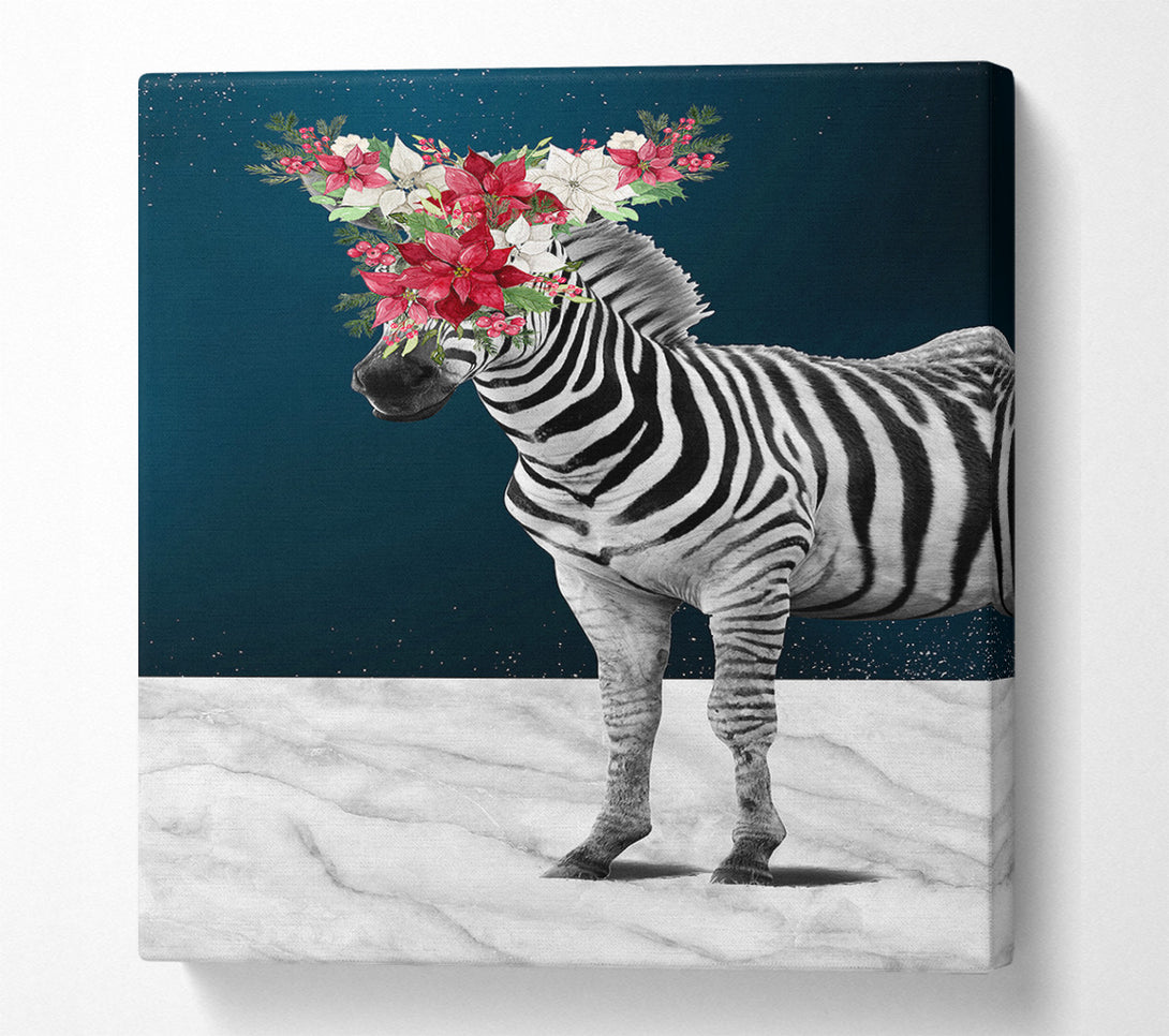 A Canvas Print of Flower Head Zebra Canvas Wall Art