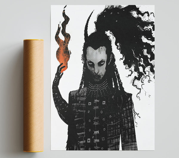 Crimson Flame Embrace Poster