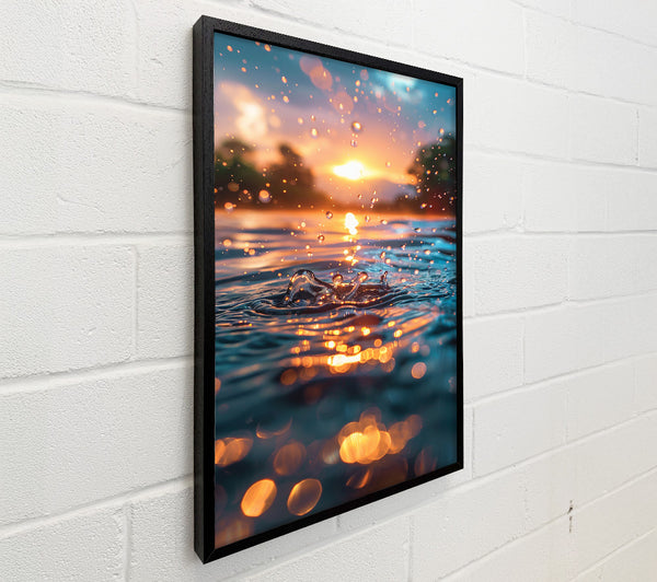 Golden Water Drop Reflection