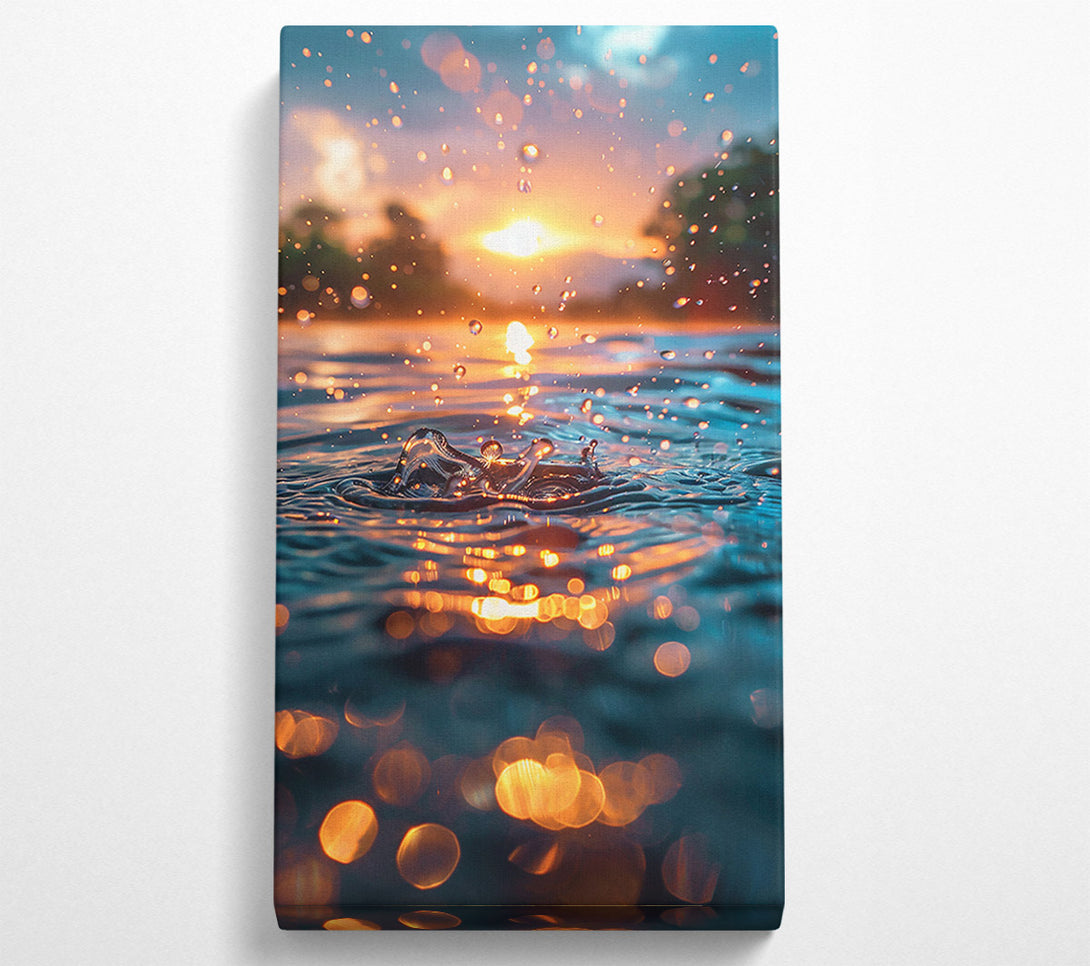  A Canvas Print of Golden Water Drop Reflection Canvas Print