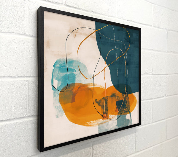 Golden Teal Abstraction