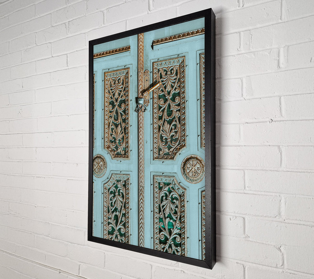  A Canvas Print of Aqua Ornate Doorway Canvas Print