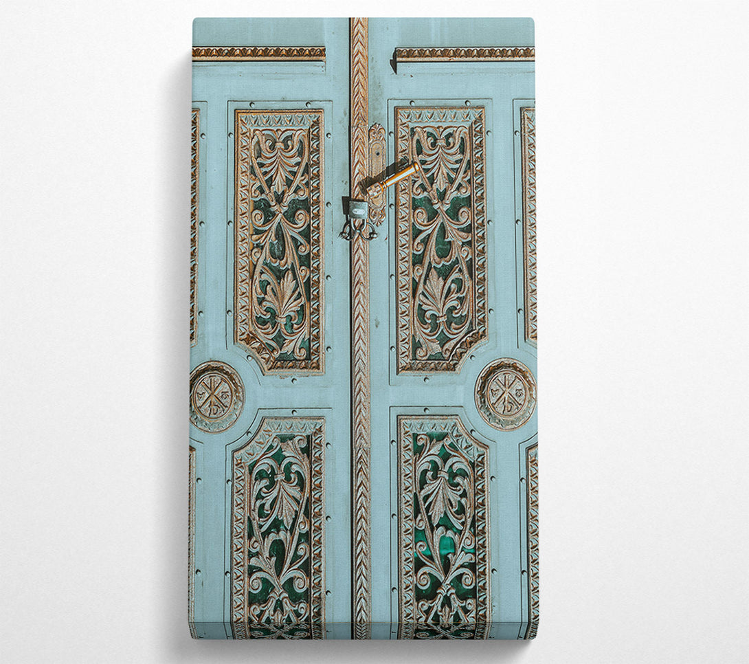  A Canvas Print of Aqua Ornate Doorway Canvas Print