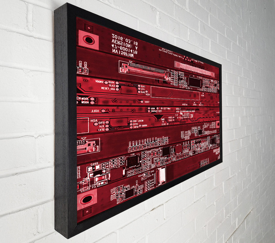  A Canvas Print of Crimson Circuitry Symphony Canvas Art