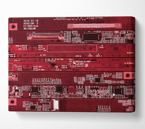  A Canvas Print of Crimson Circuitry Symphony Canvas Art