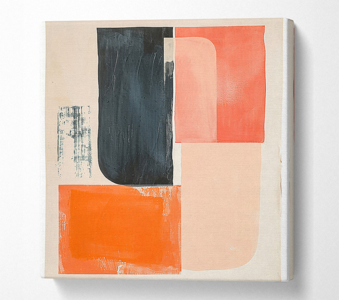  A Canvas Print of Orange Abstract Composition Canvas Wall Art