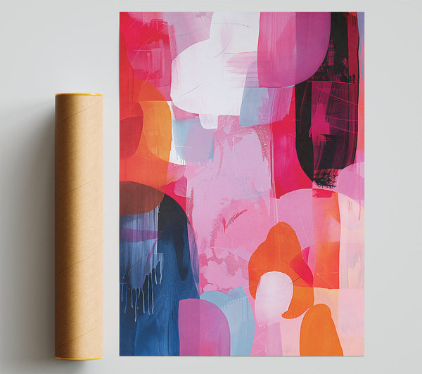 Pink Abstract Shapes Print
