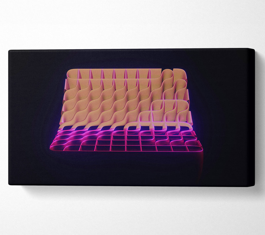  A Canvas Print of Peach Grid Glow Canvas Wall Art
