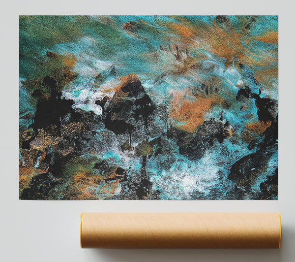 Teal Abstract Dreamscape Giclee Print