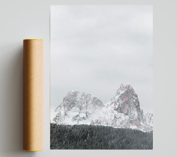 Pink Peaks In Snow Print