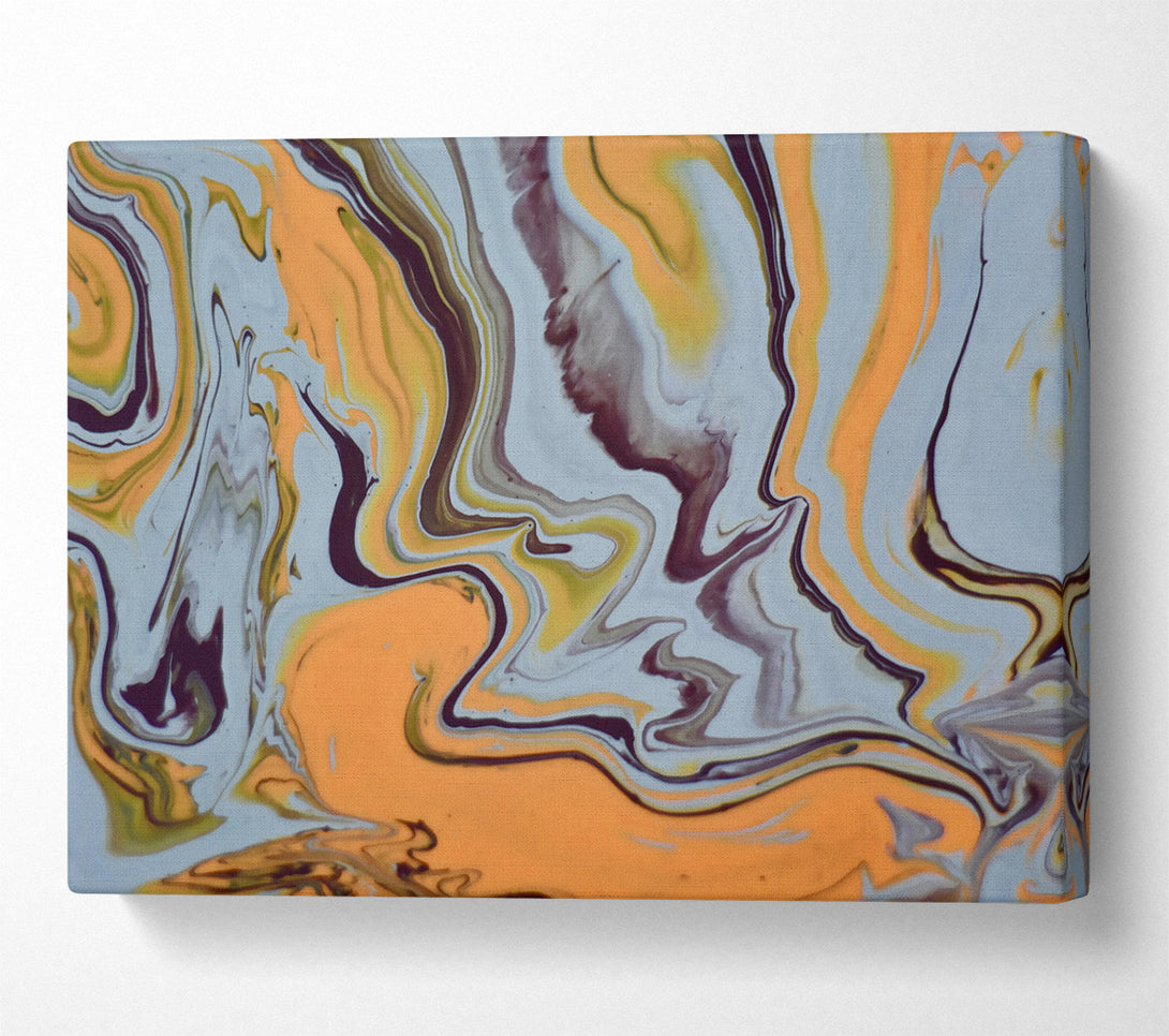  A Canvas Print of Orange Swirling Abstract Canvas Print