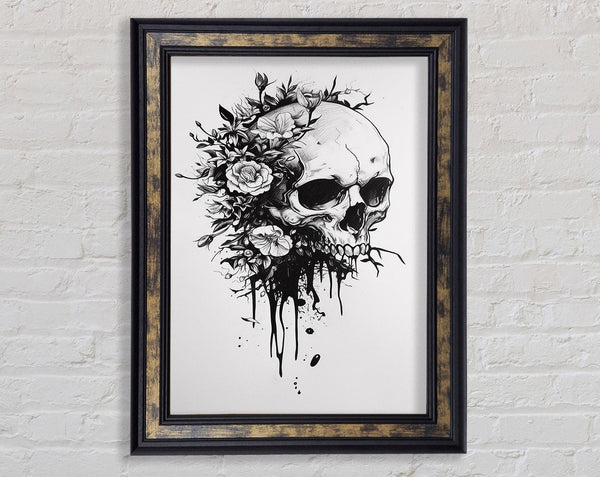 Flower Skull Framed Print