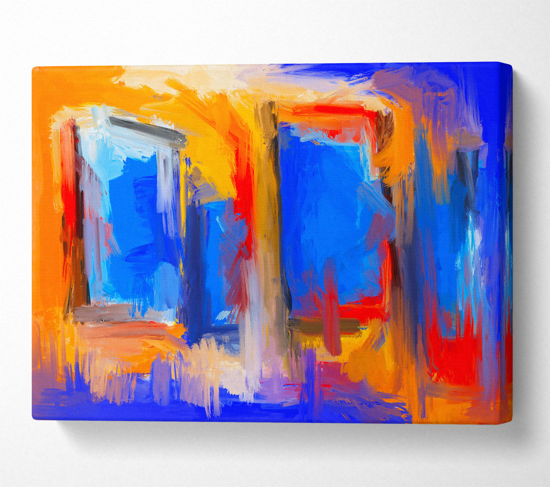  A Canvas Print of Blue Abstract Strokes Canvas Print