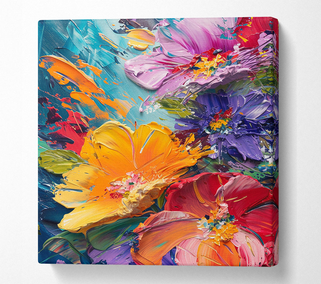  A Canvas Print of Flower Thick Paint Canvas Print