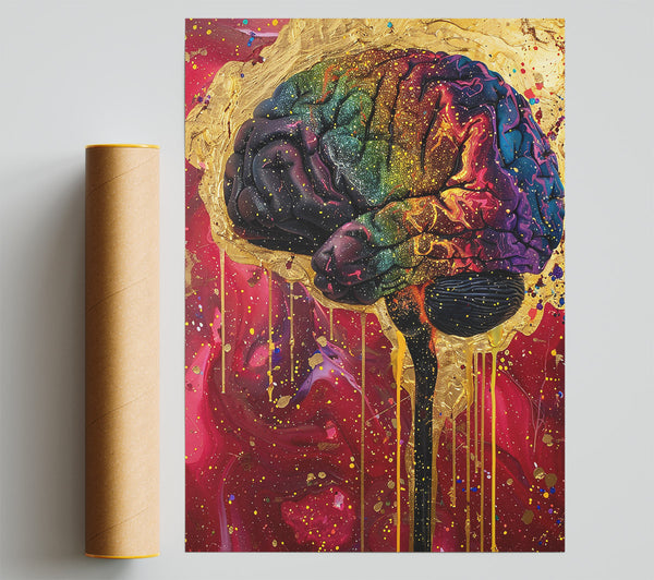 Crimson Brain Drip Giclee Print