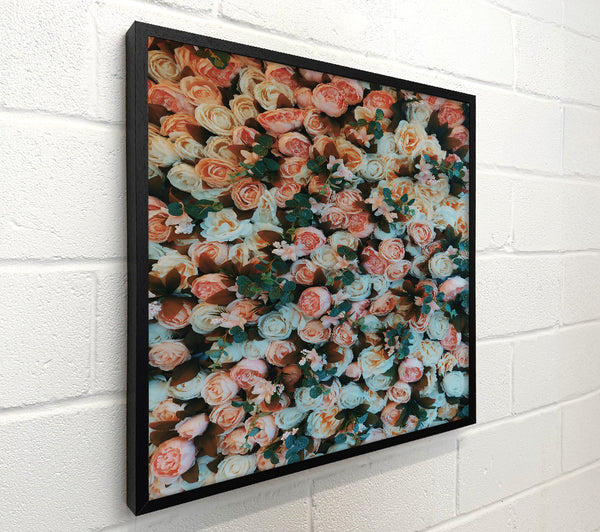 Peach And White Floral Wall