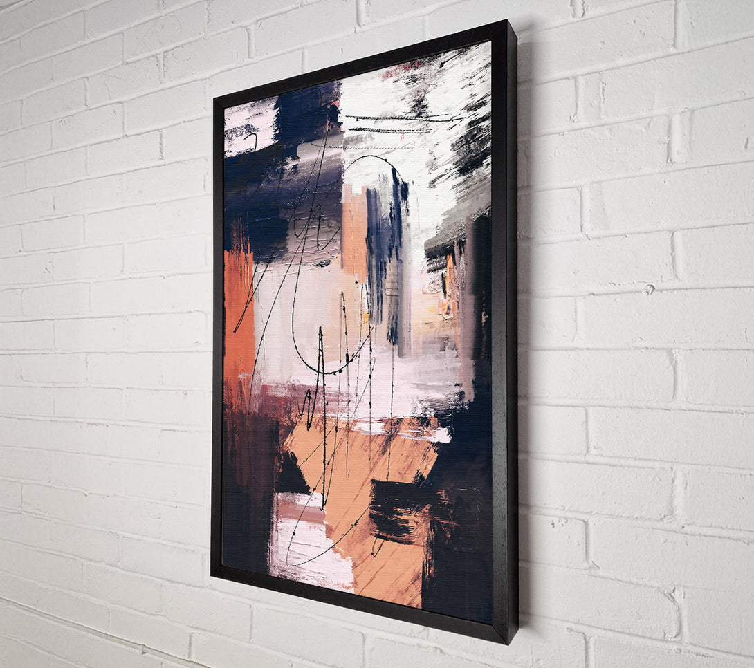  A Canvas Print of Peach Abstract Lines Canvas Wall Art