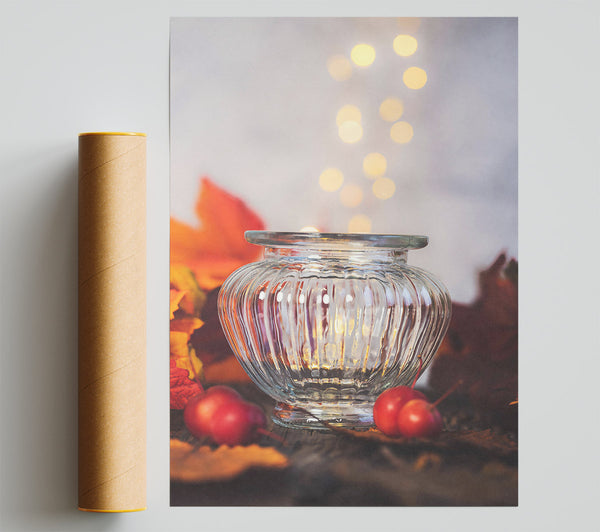 Golden Light In Glass Print