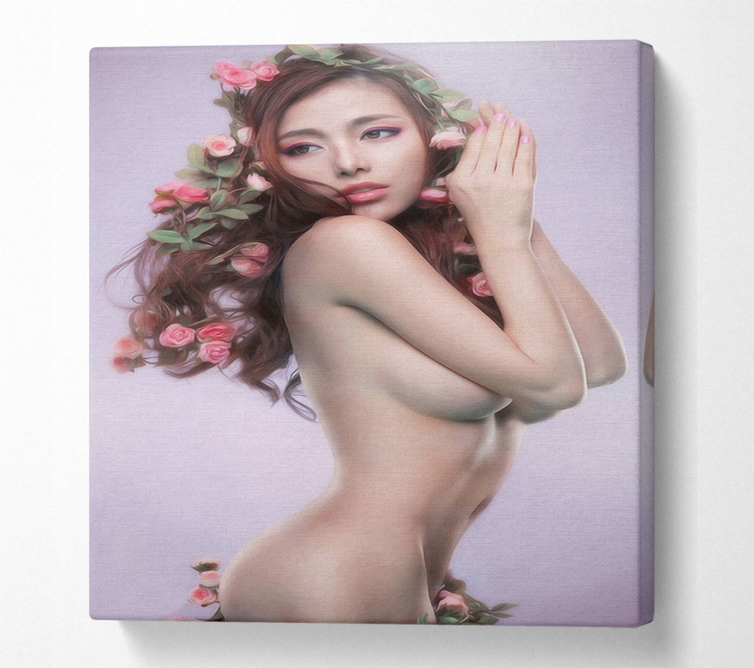  A Canvas Print of Flowers In Hair Canvas Print