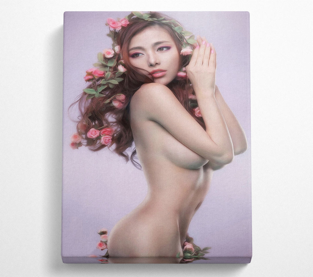  A Canvas Print of Flowers In Hair Canvas Print