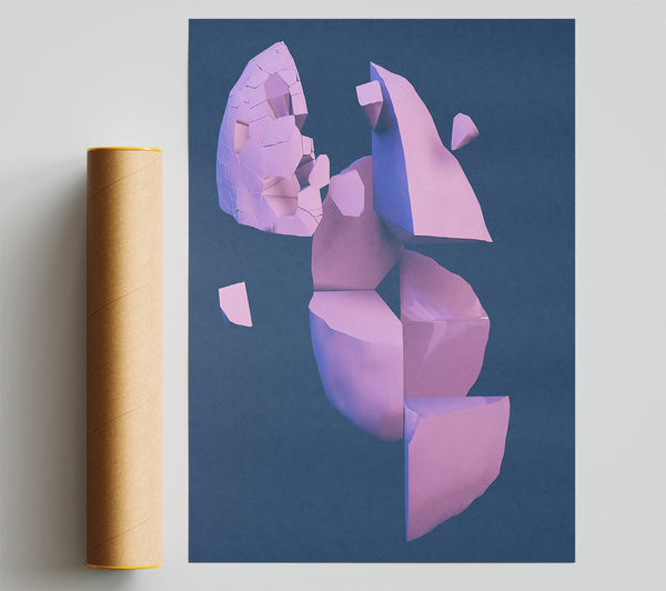 Pink Shattered Form Giclee Print