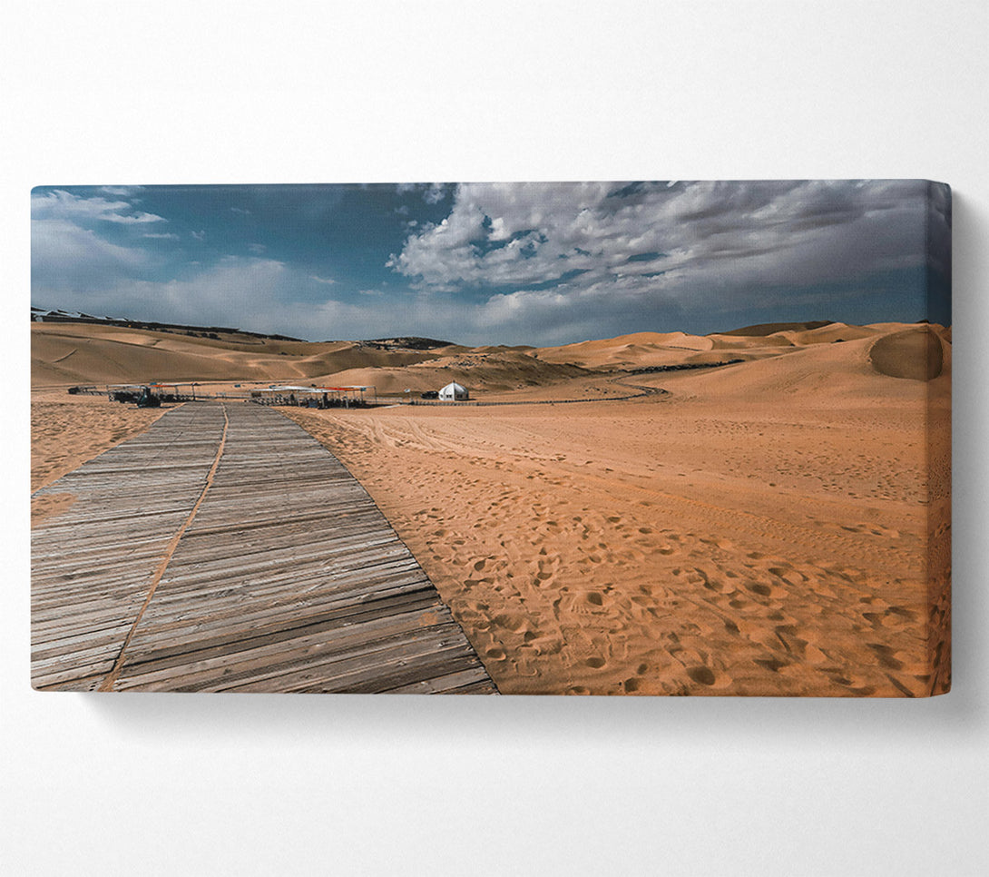  A Canvas Print of Golden Desert Pathway Canvas Wall Art