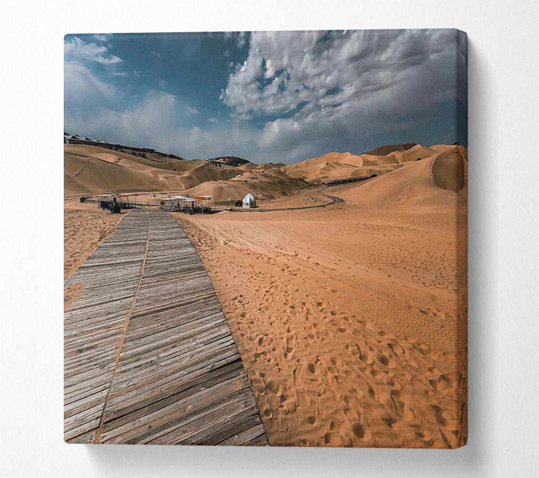  A Canvas Print of Golden Desert Pathway Canvas Wall Art