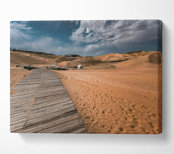  A Canvas Print of Golden Desert Pathway Canvas Wall Art
