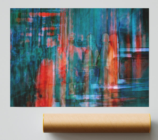 Teal And Crimson Dreams Print