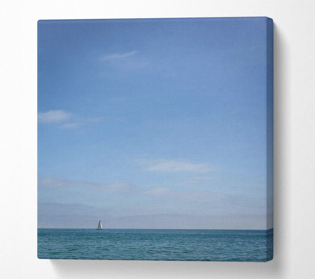  A Canvas Print of Azure Sailboat Horizon Canvas Print