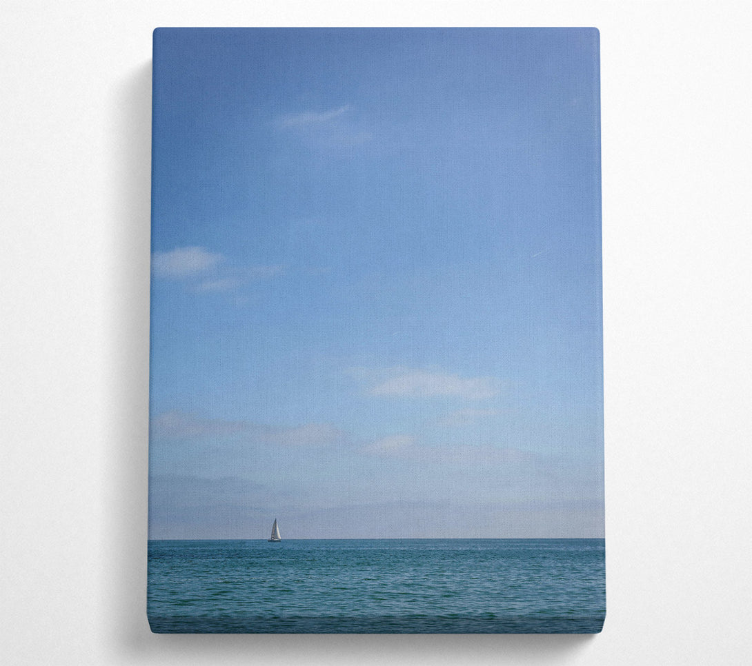  A Canvas Print of Azure Sailboat Horizon Canvas Print